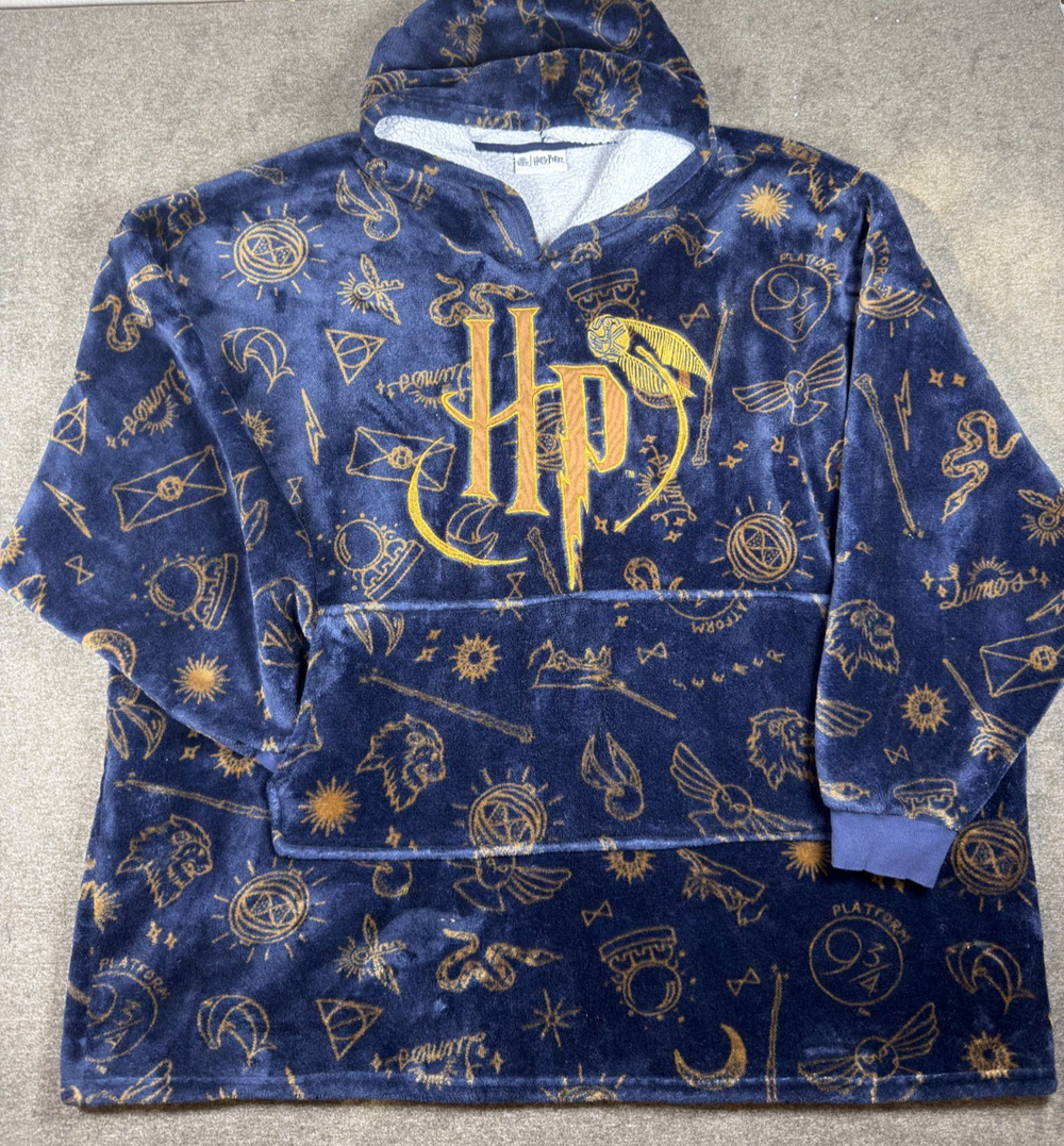 Harry Potter Vanilla Underground Wearable Blanket Hoodie Navy Gold One Size